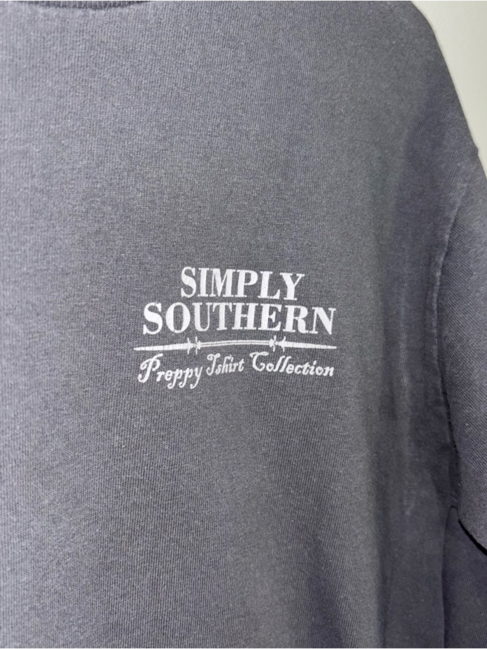 Simply Southern Charcoal Gray Long Sleeve Tee | USA Graphic Back - Picture 5 of 7
